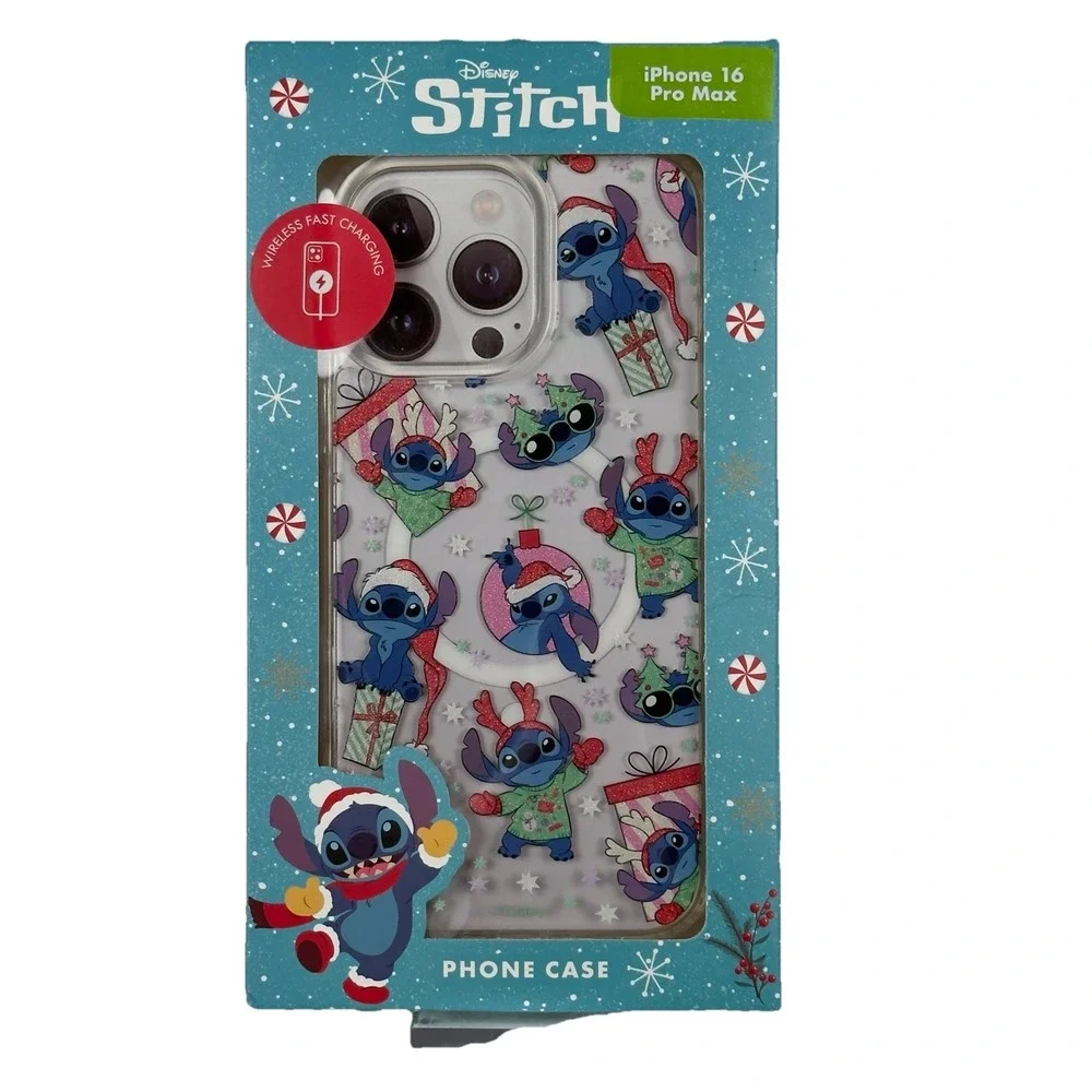 Disney Stitch Christmas Holiday Xmas Presents iPhone 16 Pro Max Case MagSafe New